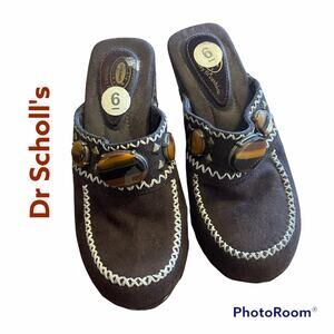 Dr. Scholl's Mules Clogs Embellished Leather Women's Shoes Sz 6